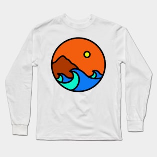 Waves and Mountain Long Sleeve T-Shirt